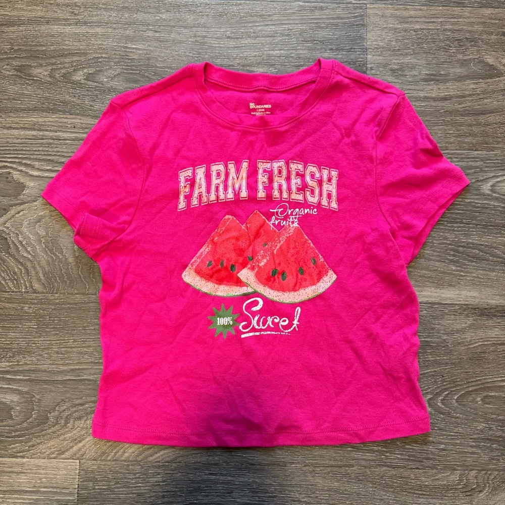 |SOLD| *NWT* hot pink 100% cotton watermelon graphic baby tee top